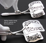 Antique French Sterling Silver Handled 10" Pastry or Asparagus Tongs, Bow & Ribbon, Acanthus