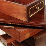 Antique French 20" Solid Mahogany Tabletop 3-Drawer Chest, Empire or Louis XVI Revival