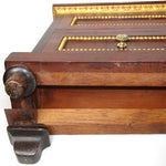 Antique French 20" Solid Mahogany Tabletop 3-Drawer Chest, Empire or Louis XVI Revival