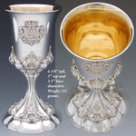 Antique Continental Silver 6.5" Goblet, Francois I Le Havre Crest with Crown & Salamander