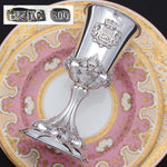 Antique Continental Silver 6.5" Goblet, Francois I Le Havre Crest with Crown & Salamander
