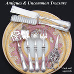 RARE Antique French Sterling Silver Grape Shears, Scissors, Winged Cherubs or Putti in Crown Top Box