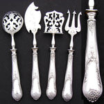 Antique French Sterling Silver 4pc Condiment or Hors d'Oeuvre Service Set in Box