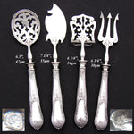 Antique French Sterling Silver 4pc Condiment or Hors d'Oeuvre Service Set in Box