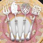 Antique French Sterling Silver 4pc Condiment or Hors d'Oeuvre Service Set in Box