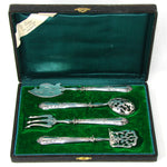 Antique French Sterling Silver 4pc Condiment or Hors d'Oeuvre Service Set in Box
