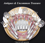 Antique French Sterling Silver 4pc Condiment or Hors d'Oeuvre Service Set in Box