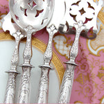 Antique French Sterling Silver 4pc Condiment or Hors d'Oeuvre Service Set in Box