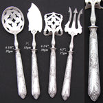 Antique French Sterling Silver 4pc Condiment or Hors d'Oeuvre Service Set in Box