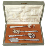Antique French Sterling Silver 4pc Condiment or Hors d'Oeuvre Service Set in Box
