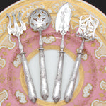 Antique French Sterling Silver 4pc Condiment or Hors d'Oeuvre Service Set in Box