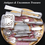 Antique French Sterling Silver 4pc Condiment or Hors d'Oeuvre Service Set in Box