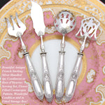 Antique French Sterling Silver 4pc Condiment or Hors d'Oeuvre Service Set in Box