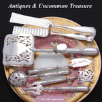 Antique French Sterling Silver 4pc Condiment or Hors d'Oeuvre Service Set in Box