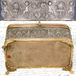 Lovely Antique French Napoleon III Jewelry Casket, Box, Figural Bas Relief & Beveled Glass Vitrine