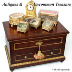 Lovely Antique French Napoleon III Jewelry Casket, Box, Figural Bas Relief & Beveled Glass Vitrine