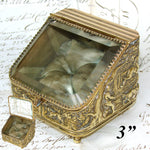 Antique French Napoleon III Pocket Watch Display Box, Casket, Figural Hunt Theme
