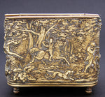 Antique French Napoleon III Pocket Watch Display Box, Casket, Figural Hunt Theme