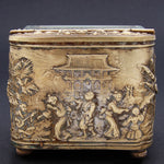 Antique French Napoleon III Pocket Watch Display Box, Casket, Chinoiserie Theme