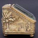 Antique French Napoleon III Pocket Watch Display Box, Casket, Chinoiserie Theme
