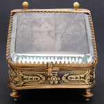Antique French Napoleon III Pocket Watch Display Box, Casket, Figural WInged Cherubs or Putti