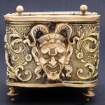Antique French Napoleon III Pocket Watch Display Box, Casket, Figural WInged Cherubs or Putti