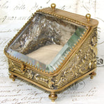 Antique French Napoleon III Pocket Watch Display Box, Casket, Figural WInged Cherubs or Putti