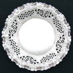 Antique English Sterling Silver Bonbon, Candies or Berry Dish, Ornate Reticulated