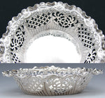Antique English Sterling Silver Bonbon, Candies or Berry Dish, Ornate Reticulated
