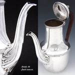 Antique French Sterling Silver 30oz Tea or Coffee Pot, Acanthus Spout & Pomegranate Finial