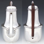 Antique French Sterling Silver 30oz Tea or Coffee Pot, Acanthus Spout & Pomegranate Finial