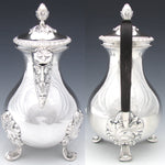 Antique French Sterling Silver 20oz Bachelor or Solitaire Size Tea or Coffee Pot, Ornate Foliate