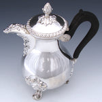 Antique French Sterling Silver 20oz Bachelor or Solitaire Size Tea or Coffee Pot, Ornate Foliate