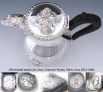 Antique French Sterling Silver 20oz Bachelor or Solitaire Size Tea or Coffee Pot, Ornate Foliate