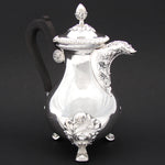 Antique French Sterling Silver 20oz Bachelor or Solitaire Size Tea or Coffee Pot, Ornate Foliate