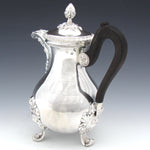 Antique French Sterling Silver 20oz Bachelor or Solitaire Size Tea or Coffee Pot, Ornate Foliate