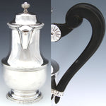 Elegant Antique French Sterling Silver 10oz Solitaire Tea or Coffee Pot, Classical Style