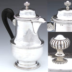 Elegant Antique French Sterling Silver 10oz Solitaire Tea or Coffee Pot, Classical Style