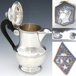 Elegant Antique French Sterling Silver 10oz Solitaire Tea or Coffee Pot, Classical Style