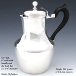 Antique to Vintage French Hallmarked Sterling Silver Tea or Coffee Pot, Art Deco Style
