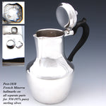 Antique to Vintage French Hallmarked Sterling Silver Tea or Coffee Pot, Art Deco Style