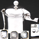 Antique to Vintage French Hallmarked Sterling Silver Tea or Coffee Pot, Art Deco Style