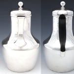 Antique to Vintage French Hallmarked Sterling Silver Tea or Coffee Pot, Art Deco Style