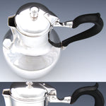 Antique to Vintage French Hallmarked Sterling Silver Tea or Coffee Pot, Art Deco Style