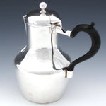 Antique to Vintage French Hallmarked Sterling Silver Tea or Coffee Pot, Art Deco Style