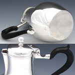 Antique to Vintage French Hallmarked Sterling Silver Tea or Coffee Pot, Art Deco Style