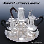 Antique to Vintage French Hallmarked Sterling Silver Tea or Coffee Pot, Art Deco Style