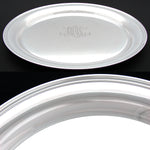 Vintage Durham Sterling Silver 11.25" Charger or Serving Tray, Ornate "MHW" Monogram