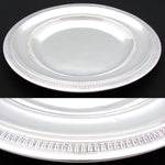Antique French Sterling Silver 10.5" Charger or Serving Tray, Classical Laurel Band