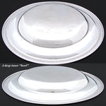 Antique French Sterling Silver 10.5" Charger or Serving Tray, Classical Laurel Band